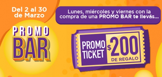 Promo Bar + promoticket de regalo!